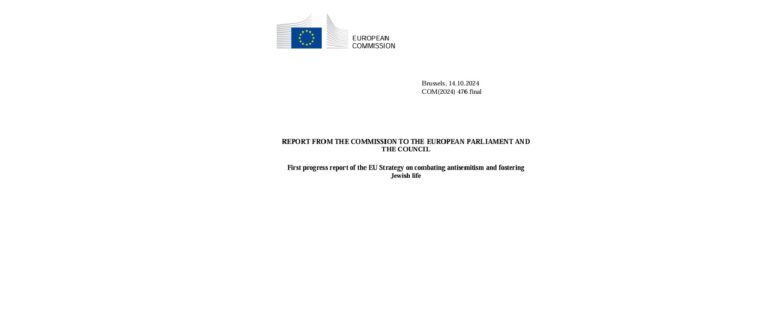 First progress report of the EU Strategy on combating antisemitism and fostering Jewish life