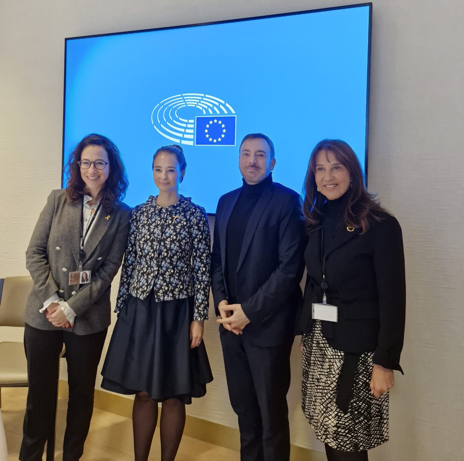 WGAS Chair MEP Alice Teodorescu Måwe, MEP WGAS Vice-Chair Sergey Lagodinsky and EJC Executive Vice-President Raya Kalenova and Director of European Affairs Ariella Woitchik